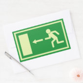 ユーロ非常事態出火口離れ標識 長方形シール (封筒)