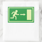 ユーロ非常事態出火口（右） 長方形シール (バッグ)