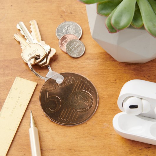 ユーロ5セント貨幣コイン キーホルダー (デスク)