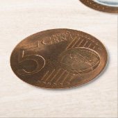 ユーロ5セント貨幣コイン ラウンドペーパーコースター (アングル)