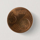 ユーロ5セント貨幣コイン 缶バッジ (正面)
