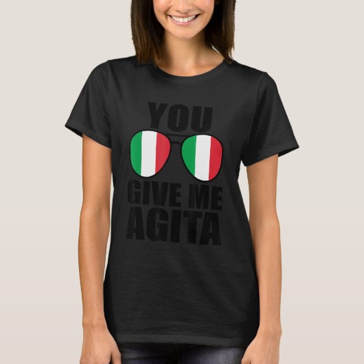 ユー与えミーアギタイタリアことわざユーモアイタリアンソン Tシャツ (正面)