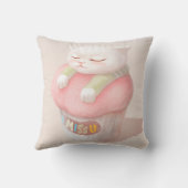 ユー恋しく思カップケーキイラストレーション クッション (裏面)