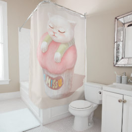 ユー恋しく思カップケーキイラストレーション シャワーカーテン