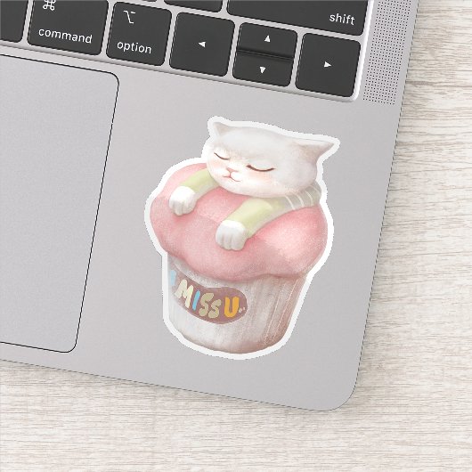 ユー恋しく思カップケーキイラストレーション シール (詳細)