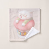 ユー恋しく思カップケーキイラストレーション バスタオルセット (ウォッシュタオル)