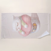 ユー恋しく思カップケーキイラストレーション ビーチタオル (正面)