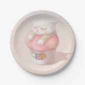 ユー恋しく思カップケーキイラストレーション ペーパープレート (正面)