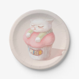 ユー恋しく思カップケーキイラストレーション ペーパープレート