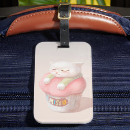 ユー恋しく思カップケーキイラストレーション ラゲッジタグ