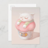 ユー恋しく思カップケーキイラストレーション 案内ポストカード (正面/裏面)