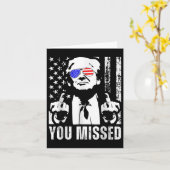 ユー恋しく思ス・トランプ2024米国国旗おもしろい（フラン） カード (黄色い花)