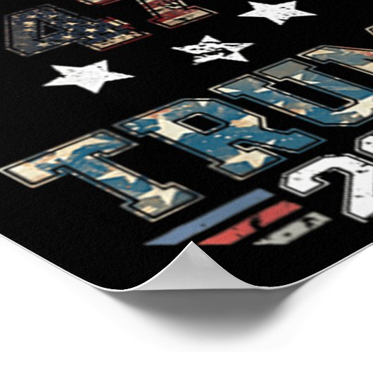 ユー恋しく思ス・トランプ2024米国国旗2の側面 ポスター (角)