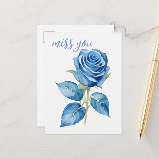 ユー恋しく思ブルーバラ ポストカード (正面/裏面インサイチュ)