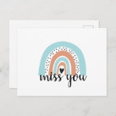 ユー恋しく思レインボーハートブルーピーチ ポストカード (正面/裏面)