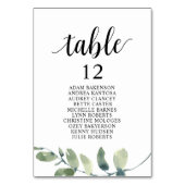 ユー結婚カリの夕食客座席表 テーブルナンバー (裏面)