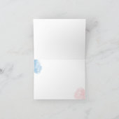 「ユー考えるブルー」と「ピンク」の混合水色 ノートカード (内部)