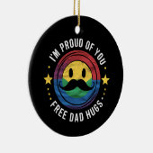 ユー誇りを持ったフリーパパハグゲイプライド同盟LGBTQ セラミックオーナメント (右)