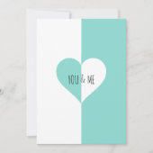 ユー&ミースイートティール(緑がかった色)ブルーリハーサル招待状 招待状 (正面)