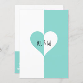 ユー&ミースイートティール（緑がかった色）ブルーリハーサル招待状 招待状