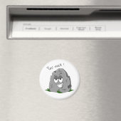 ユー・ロック!面白い灰色のキャラクターの石 マグネット (インサイチュ (食洗機))