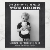 ユ教師への面白いギフト ワインボトルラベル ワインラベル (シングルラベル)