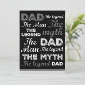 ユ父の日のカード ブラック 引用 タイポグラフィ サンキューカード (スタンド正面)