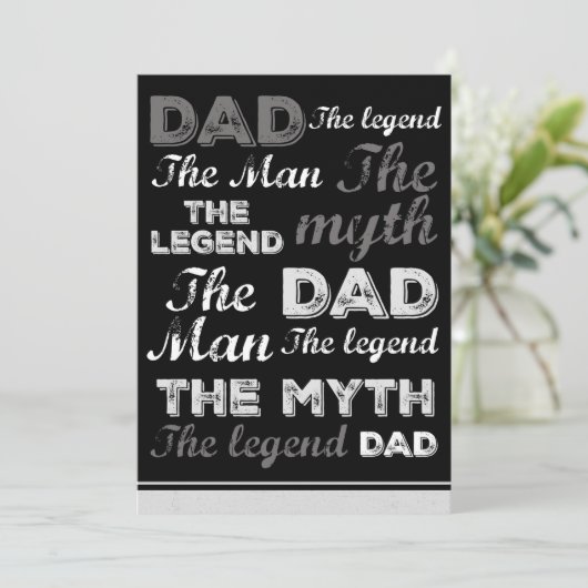 ユ父の日のカード ブラック 引用 タイポグラフィ サンキューカード (スタンド正面)