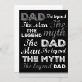 ユ父の日のカード ブラック 引用 タイポグラフィ サンキューカード (正面/裏面)