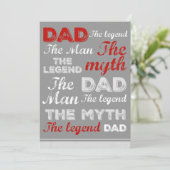 ユ父の日のカード 灰色 赤 引用 タイポグラフィ サンキューカード (スタンド正面)