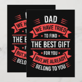 ユ父の日の面白Tシャツ 娘と息子と妻から 招待状 (正面/裏面)