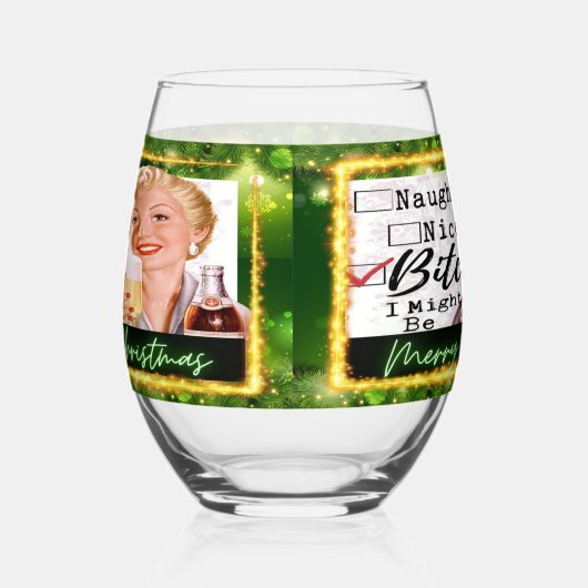 ユ面白いクリスマスワイングラス ギフト 親友 ステムなしワイングラス (左)