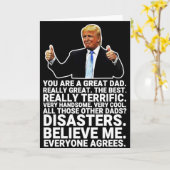 ユ面白いドナルド・トランプ 父の日 カード (黄色い花)