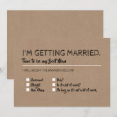 ユ面白い仲人 ベストマン チェックリスト 提案 招待状 (正面/裏面)