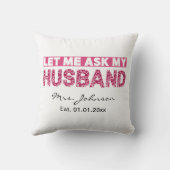 ユ面白い新婚の花嫁または妻のための個性的なギフト クッション (裏面)