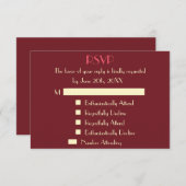 ユ面白い現代風カスタマイズ結婚式出欠返信招待状 出欠カード (正面/裏面)