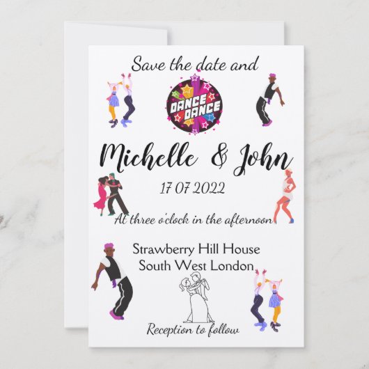 ユ面白い結婚式招待状 招待状 (正面)