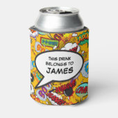 ユ面白い 現代のカスタマイズ可能なコミックブックのスピーチバブル 缶クーラー (缶裏面)