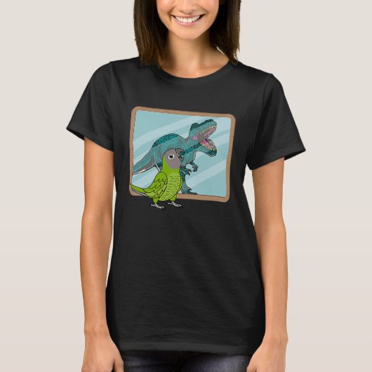 ヨウムとレックスの反射 I シロハラコニュア Tシャツ (正面)
