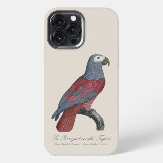 ヨウム 赤変種 Psittacus Erithacus iPhoneケース (裏面)