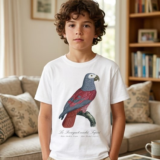ヨウム 赤変種 Psittacus Erithacus Tシャツ
