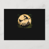 ヨガおもしろいウィッチ女性女子ハロウィーンの衣装 シーズンポストカード (正面)