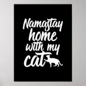 ヨガおもしろいキッテンラバーナマステイホームウィズマイキャット ポスター (正面)