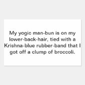 ヨガおもしろいクリシュナマンブンハンカマーアルツンクハウスオム 長方形シール (正面)