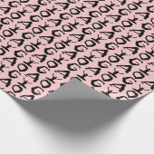 ヨガおもしろいシルエットのタイル模様 ラッピングペーパー (角)