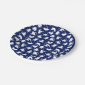 ヨガおもしろいスポーツの青い猫 ペーパープレート (アングル)