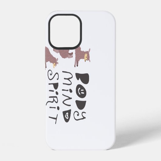 ヨガおもしろいラマス iPhoneケース (裏面)