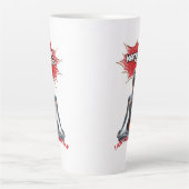 ヨガおもしろい漫画アポップ・アートのート – "ナマステ既" カフェラテマグ (正面)