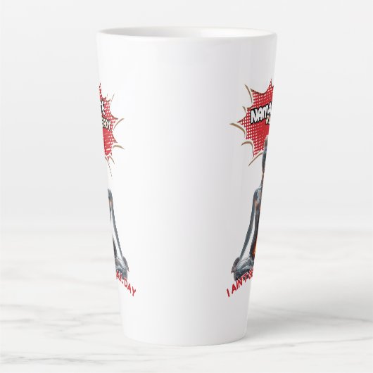 ヨガおもしろい漫画アポップ・アートのート – "ナマステ既" カフェラテマグ (正面)