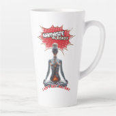 ヨガおもしろい漫画アポップ・アートのート – "ナマステ既" カフェラテマグ (右)